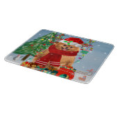 Spitz mit Weihnachtsgeschenke Schneidebrett (Ecke)