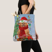 Spitz mit Weihnachtsgeschenke Tasche (Von Nahem)