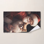 Spitz mit Weihnachtsmann Weihnachten Badhandtuch Set (Handtuch)