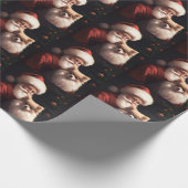 Spitz mit Weihnachtsmann Weihnachten Geschenkpapier (Ecke)