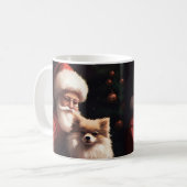 Spitz mit Weihnachtsmann Weihnachten Kaffeetasse (Vorderseite Links)