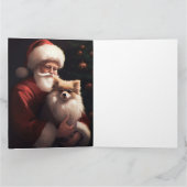 Spitz mit Weihnachtsmann Weihnachten Karte (Innenseite)