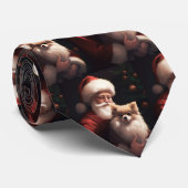Spitz mit Weihnachtsmann Weihnachten Krawatte (Gerollt)