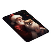 Spitz mit Weihnachtsmann Weihnachten Magnet (Rechte Seite)