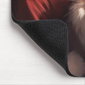 Spitz mit Weihnachtsmann Weihnachten Mousepad (Ecke)