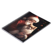 Spitz mit Weihnachtsmann Weihnachten Notizblock (Linke Seite)