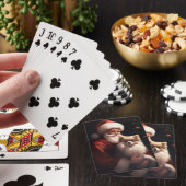 Spitz mit Weihnachtsmann Weihnachten Spielkarten (In Situ)