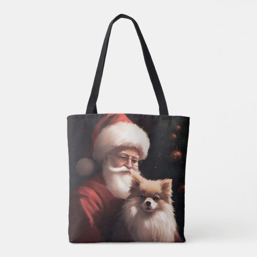 Spitz mit Weihnachtsmann Weihnachten Tasche (Rückseite)