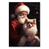 Spitz mit Weihnachtsmann Weihnachten Tischnummer (Rückseite)