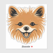 Spitz Niedlich Hunde Gesicht Welpe Cartoon Kontakt Aufkleber (Blatt)