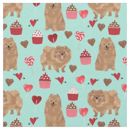 Spitz niedliche Valentine Liebe cupcakes Stoff (Nahaufnahme)