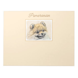 Spitz (Orange) Malerei - Original Hunde Art Nr. Notizblock