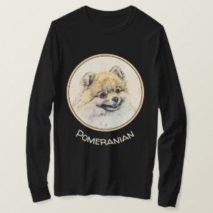 Spitz (Orange) Malerei - Original Hundekunst T-Shirt