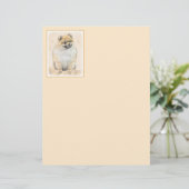 Spitz (Orange) Malerei - Originale Hundekunst (Stehend Vorderseite)