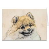 Spitz (Orange) Malerei - Originale Hundekunst (Vorderseite (Horizontal))