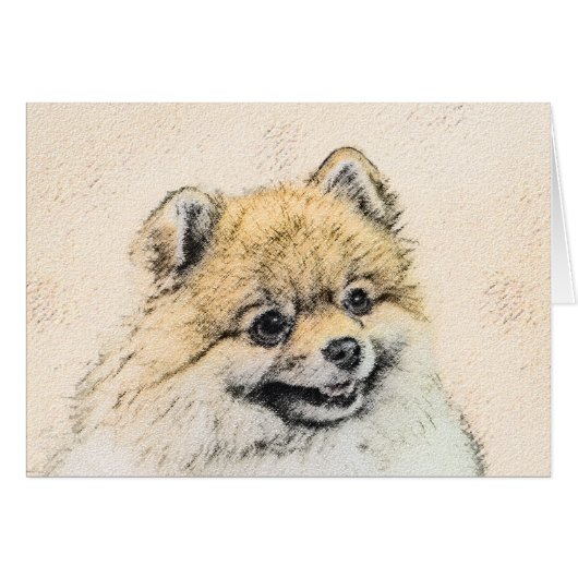 Spitz (Orange) Malerei - Originale Hundekunst (Vorderseite (Horizontal))