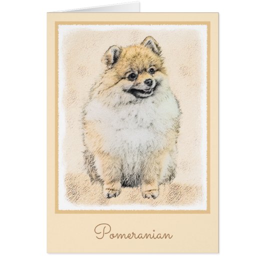 Spitz (Orange) Malerei - Originale Hundekunst (Vorne)