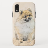 Spitz (Orange) Malerei - Originale Hundekunst Case-Mate iPhone Hülle (Rückseite)