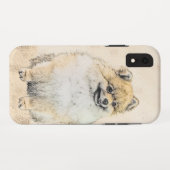 Spitz (Orange) Malerei - Originale Hundekunst Case-Mate iPhone Hülle (Rückseite (Horizontal))