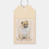 Spitz (Orange) Malerei - Originale Hundekunst Geschenkanhänger (Rückseite)