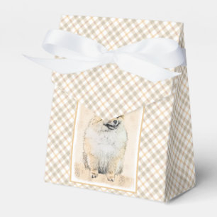 Spitz (Orange) Malerei - Originale Hundekunst Geschenkschachtel