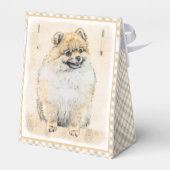 Spitz (Orange) Malerei - Originale Hundekunst Geschenkschachtel (Rückseite)