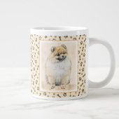 Spitz (Orange) Malerei - Originale Hundekunst Jumbo-Tasse (Rechts)