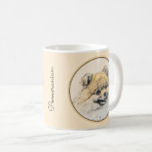 Spitz (Orange) Malerei - Originale Hundekunst Kaffeetasse (VorderseiteRechts)