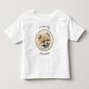 Spitz (Orange) Malerei - Originale Hundekunst Kleinkind T-shirt
