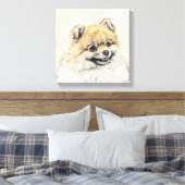 Spitz (Orange) Malerei - Originale Hundekunst Leinwanddruck (Insitu (Schlafzimmer))