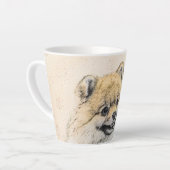 Spitz (Orange) Malerei - Originale Hundekunst Milchtasse (Linke Ecke)
