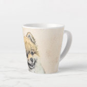 Spitz (Orange) Malerei - Originale Hundekunst Milchtasse (Rechte Ecke)