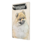 Spitz (Orange) Malerei - Originale Hundekunst Mini Klemmbrett (Gewinkelt2)