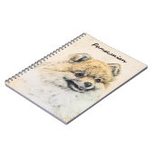 Spitz (Orange) Malerei - Originale Hundekunst Notizblock (Linke Seite)
