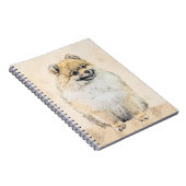 Spitz (Orange) Malerei - Originale Hundekunst Notizblock (Rechte Seite)
