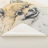 Spitz (Orange) Malerei - Originale Hundekunst Sherpadecke (3/4)