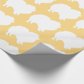 Spitz Packpapier, weiß Silhouette gelb Geschenkpapier (Ecke)