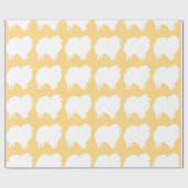 Spitz Packpapier, weiß Silhouette gelb Geschenkpapier (Flach)