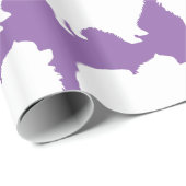 Spitz Packpapier, weiße Silhouette lila Geschenkpapier (Rolleneckpunkt)