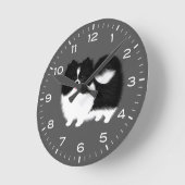 Spitz Parti Pom Runde Wanduhr (Winkel)