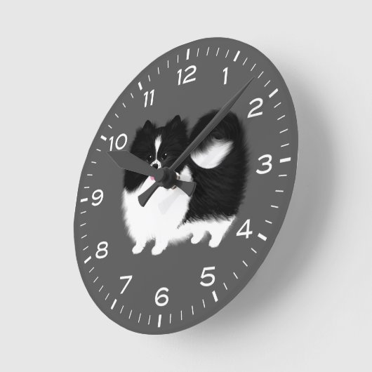 Spitz Parti Pom Runde Wanduhr (Winkel)