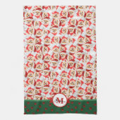 Spitz Pattern Monogram Christmas Dog Geschirrtuch (Vertikal)