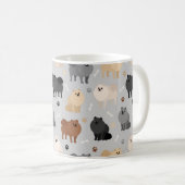 Spitz Paw-Drucke und Dog Bones Kaffee Tasse (VorderseiteRechts)