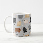 Spitz Paw-Drucke und Dog Bones Kaffee Tasse (Links)