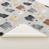 Spitz Paw-Drucke und Dog Bones Sherpa Blanket Sherpadecke (3/4)