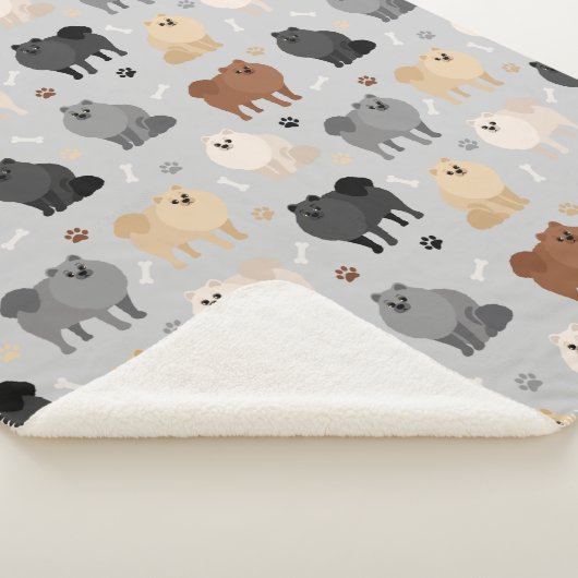 Spitz Paw-Drucke und Dog Bones Sherpa Blanket Sherpadecke (3/4)