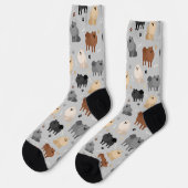 Spitz-Paw-Drucke und Dog-Bones-Socken Socken (Linkes Detail)