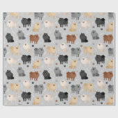 Spitz Paw-Drucke und Hundeknochen Geschenkpapier (Flach)