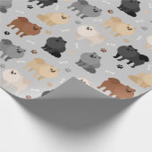 Spitz Paw-Drucke und Hundeknochen Geschenkpapier (Ecke)