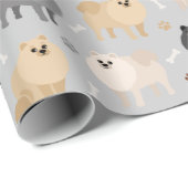 Spitz Paw-Drucke und Hundeknochen Geschenkpapier (Rolleneckpunkt)